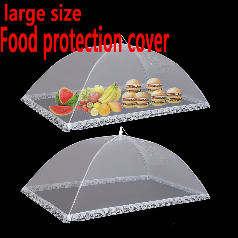 Collapsible White Net Food Cover Tent - Strong Insect And Fly Protection, Portable Outdoor Food Shade, Easy-Clean Mesh Design, Suitable for Picnics, Bbqs, Parties, Outdoor Dining - Compatible with Standard Picnic Tables And Grills