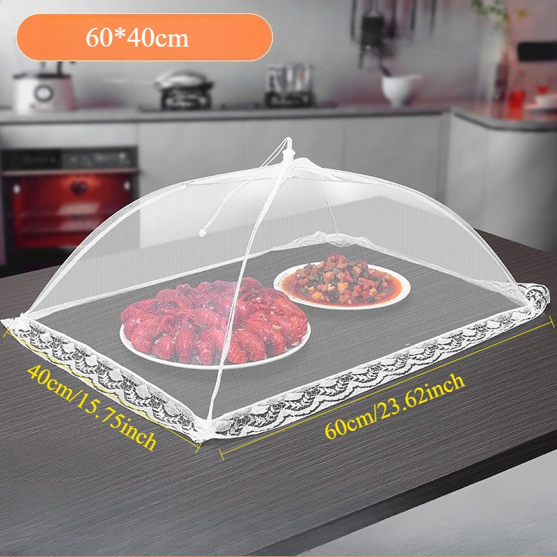 Collapsible White Net Food Cover Tent - Strong Insect And Fly Protection, Portable Outdoor Food Shade, Easy-Clean Mesh Design, Suitable for Picnics, Bbqs, Parties, Outdoor Dining - Compatible with Standard Picnic Tables And Grills