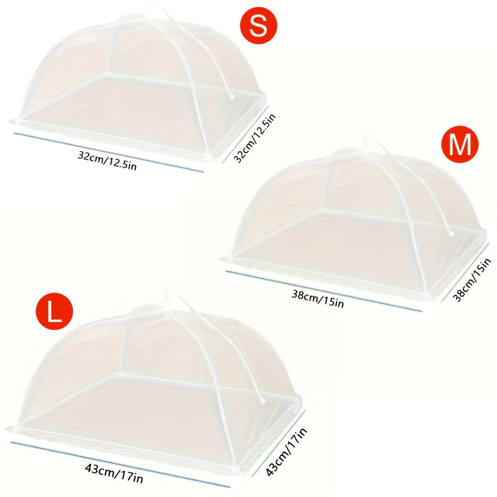 3pcs Mesh Food Cover Set, Foldable Kitchen Food Cover for Home Use, Fly-Proof Food Cover for Outdoor Picnics, Barbecues, and More. Reusable, Washable, and Easy to Clean