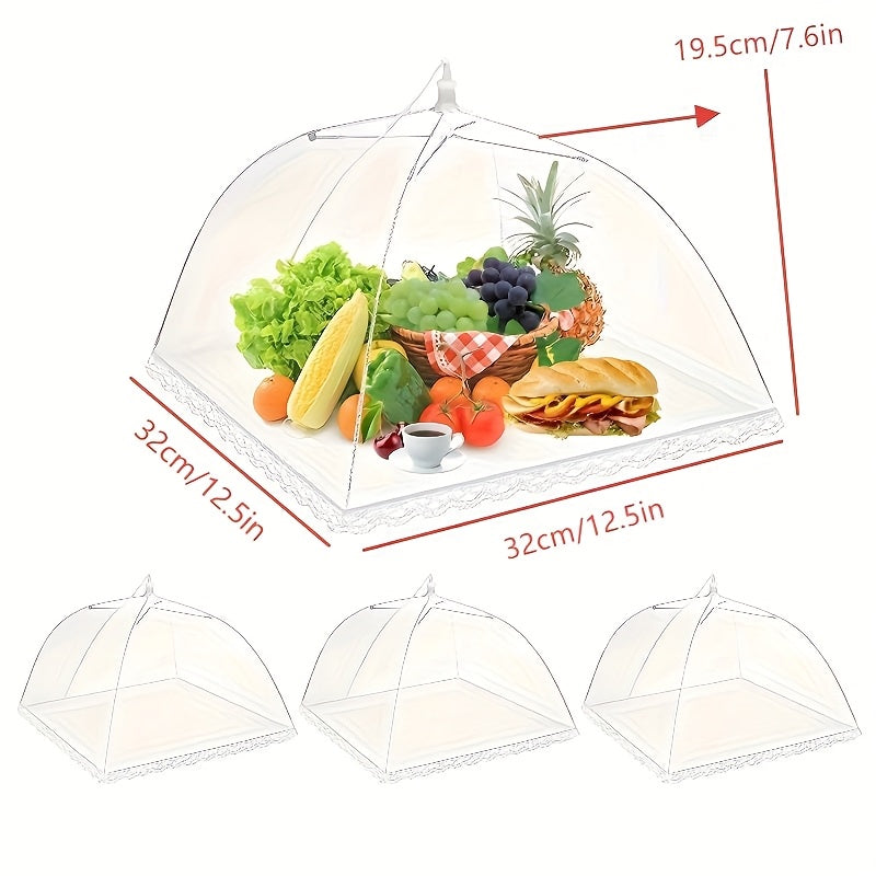 4pcs Pop-Up Food Covers, Foldable Mesh Food Tents, Reusable And Washable Dustproof Protection for Outdoor Picnics, Camping, BBQ, Food Protector Nets, Ideal for Outdoor Picnics And Parties, Perfect for Breakfast Spread, Party Food Cover